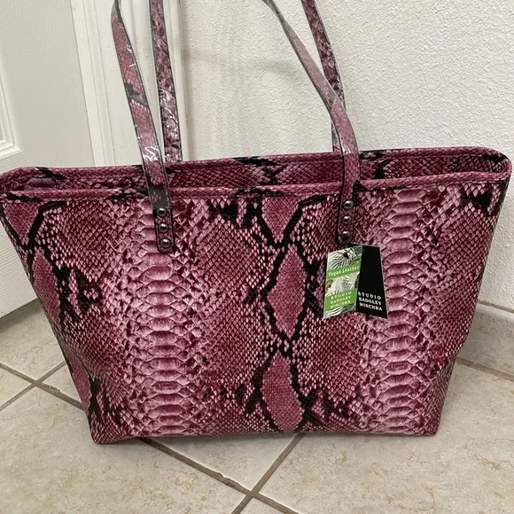 Badgley Mischka Tote with snake print - NWT! - Picture 8 of 12